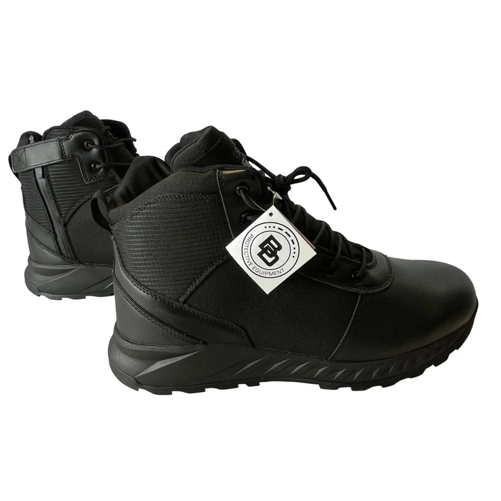 BD BDX6 Tactical‎ Boots Black Leather Waterproof Side Zip Work NIB Men 15